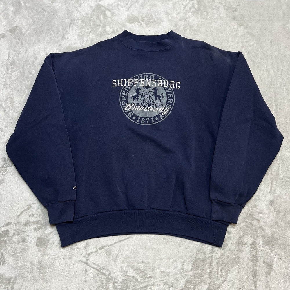 VTG 90s Shippensburg University Pennsylvania Blue Crewneck Sweatshirt Mens 2XL